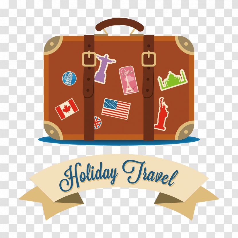Travel Suitcase Illustration - Creative Work - Vector Element Material Transparent PNG