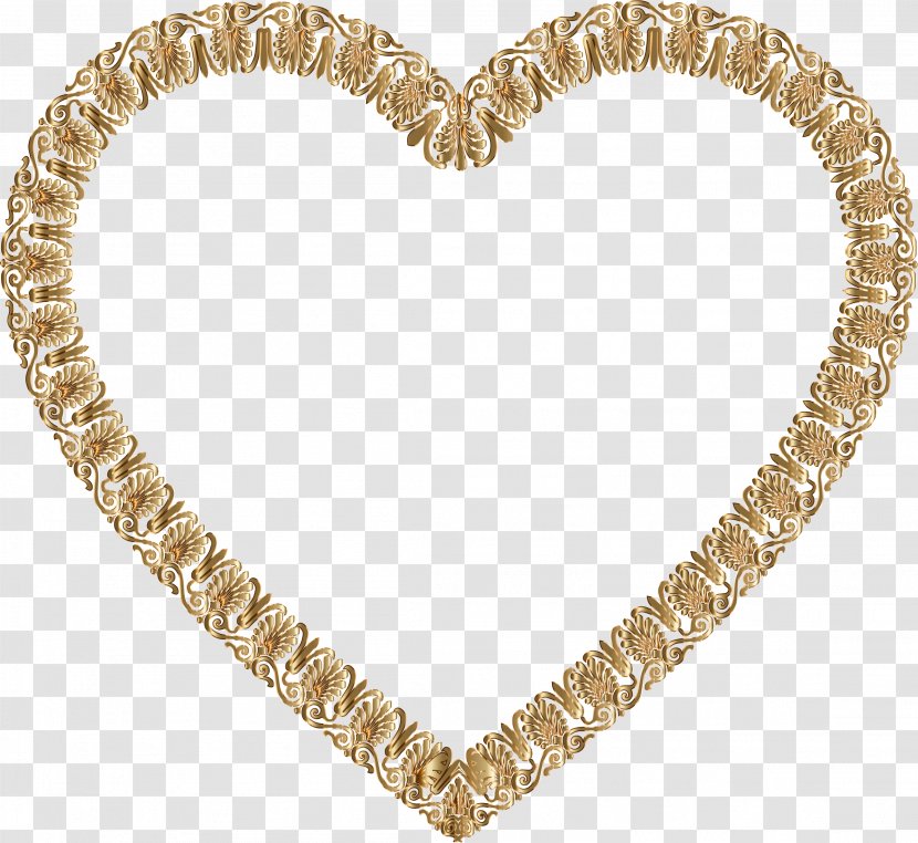 Heart Ornament Gold Clip Art - Picture Frames Transparent PNG