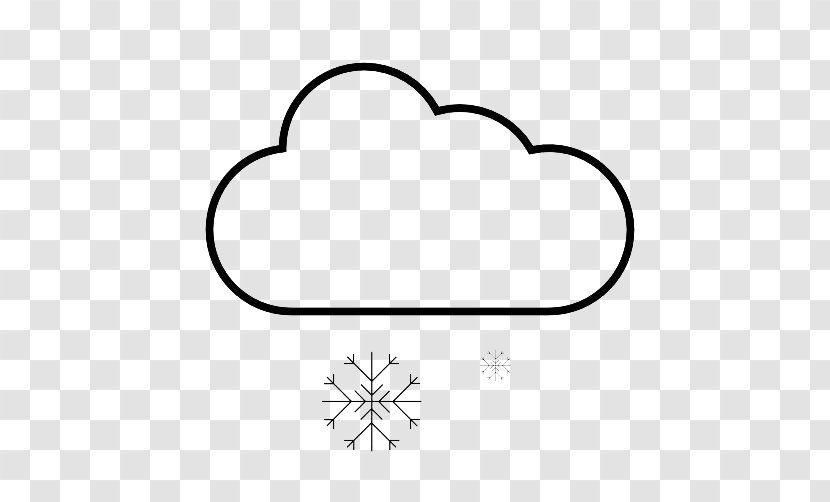 Snow Weather Cloud White Icon - Silhouette - Hand Painted Clouds Simple Strokes Transparent PNG