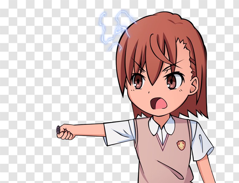 Cheek Forehead Thumb Human Mouth - Cartoon - Misaka Mikoto Transparent PNG