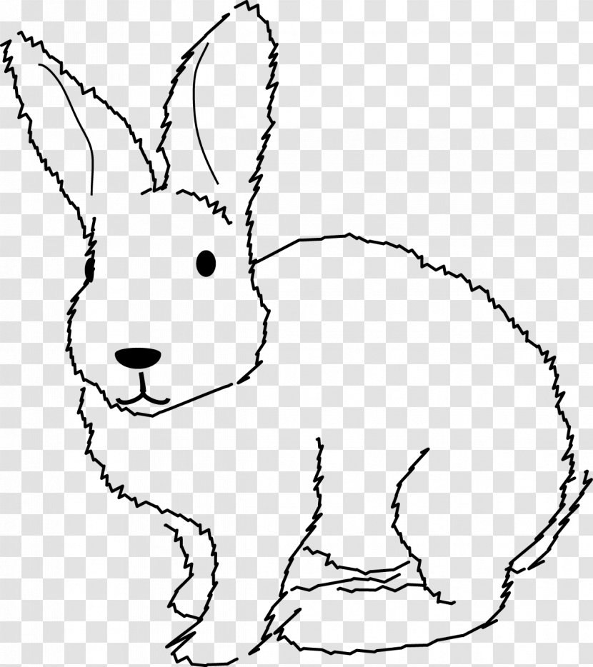 Domestic Rabbit Hare Easter Bunny Whiskers - Black And White Transparent PNG