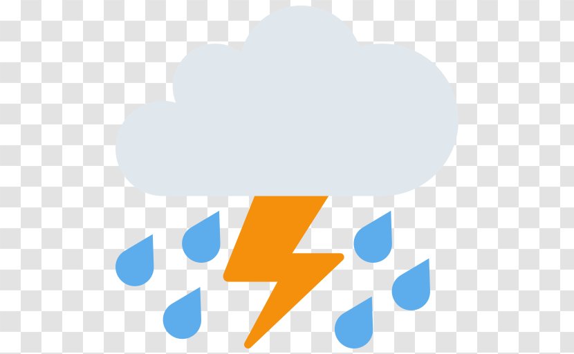 Emoji Thunderstorm Cloud Rain - Text Transparent PNG