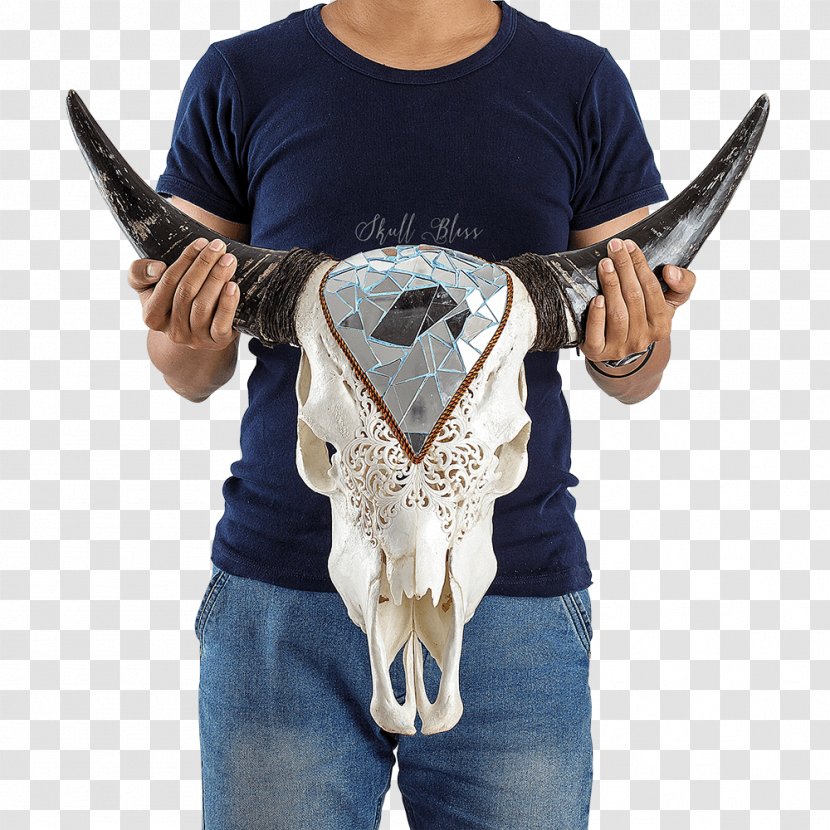 XL Horns Cattle Carving Skull - Cart Transparent PNG