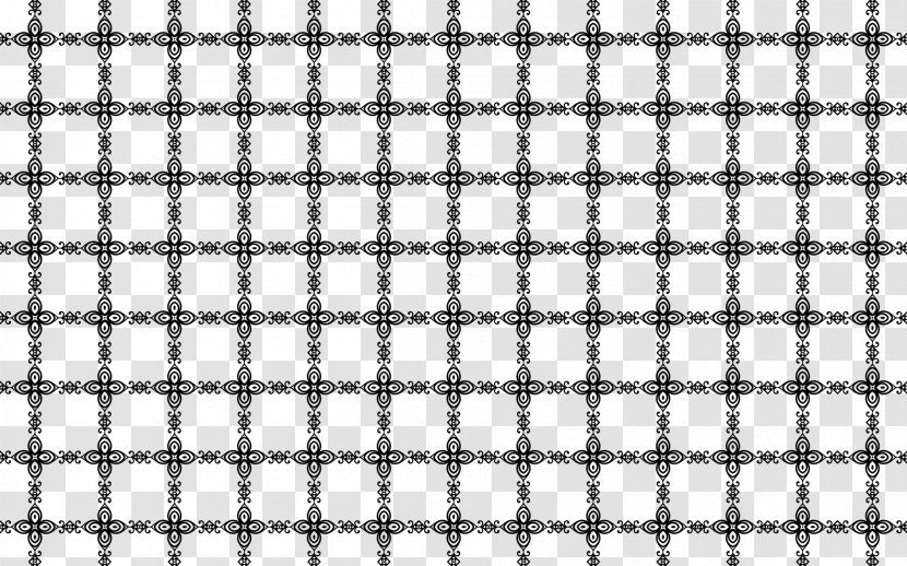 Black And White Monochrome Symmetry Pattern - Seamless Transparent PNG