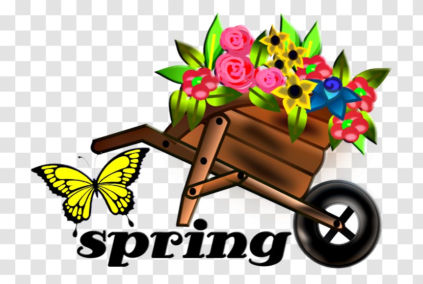 Wheelbarrow Flower Clip Art - Cart - Spring Sale Transparent PNG
