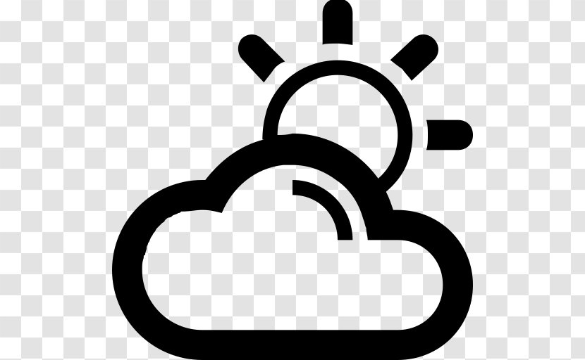 Overcast Cloud Weather Clip Art - Black And White Transparent PNG
