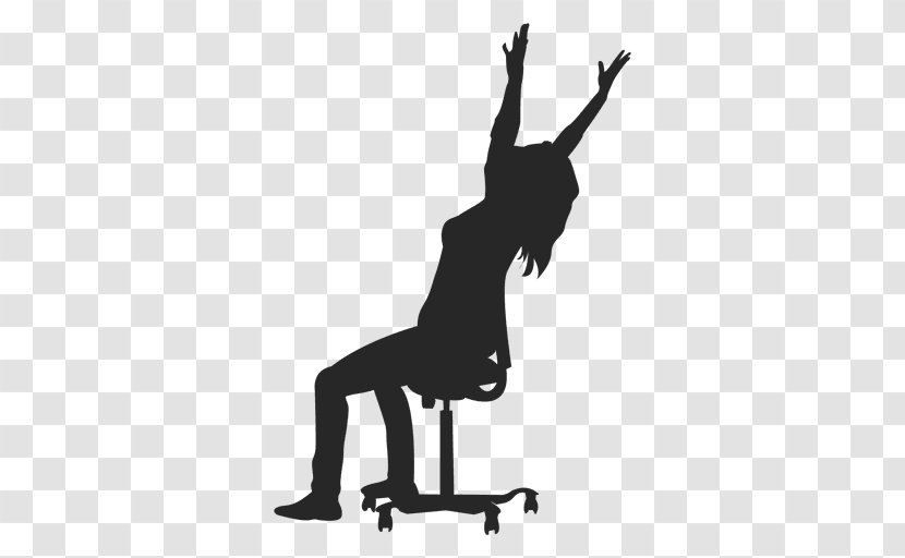 Silhouette Woman Chair Sitting - Watercolor Transparent PNG