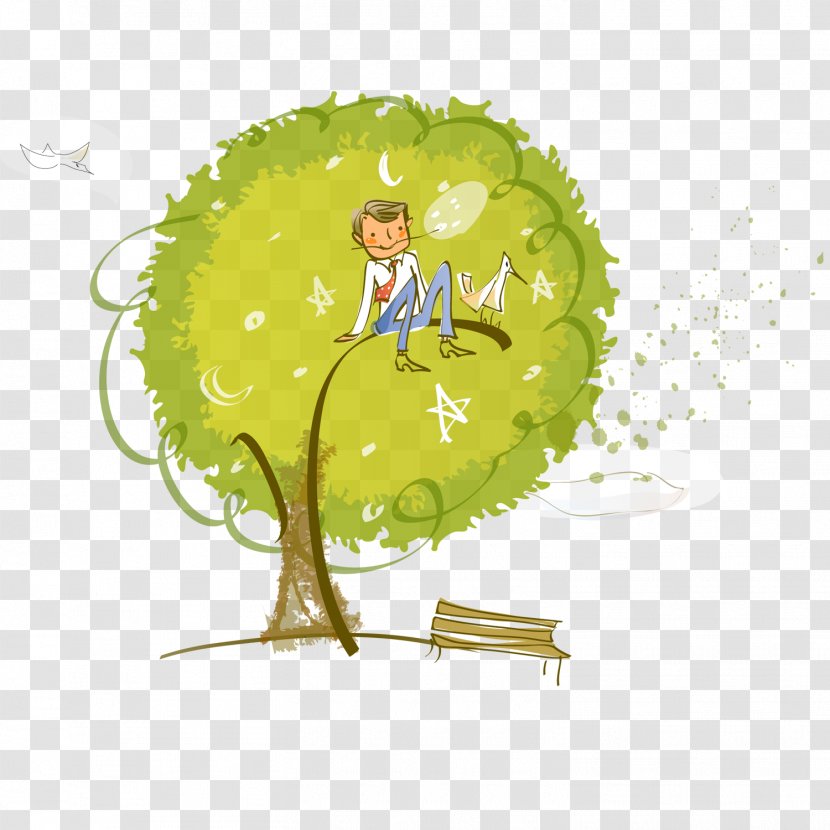 Illustrator Cartoon Illustration - Grass - Tree Boy Transparent PNG