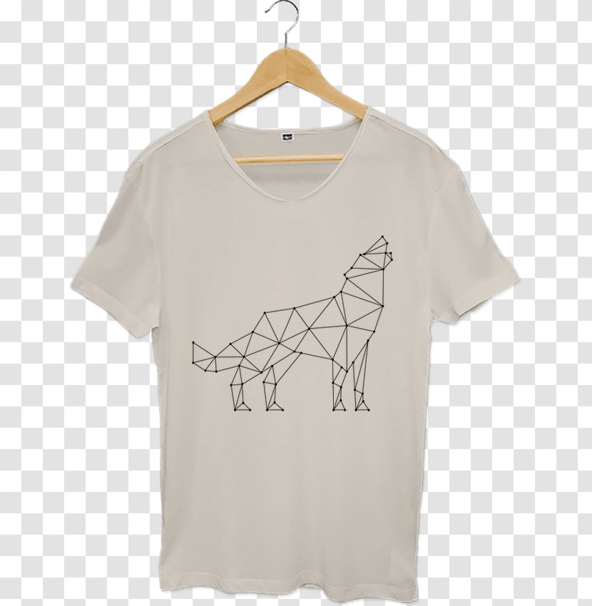 T-shirt Sleeve Collar Comme Un Camion Outerwear - Mike Gundy - Geometric Wolf Transparent PNG