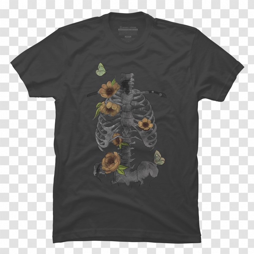Printed T-shirt Sleeve Clothing - Flower Bones Transparent PNG