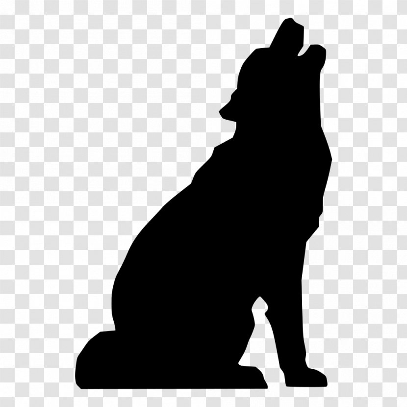 Drawing Silhouette Standee Gray Wolf - Cat Like Mammal Transparent PNG
