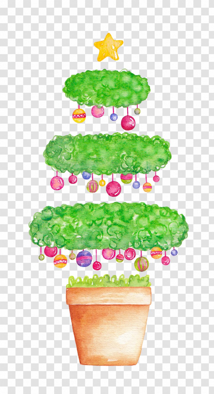 Watercolor Painting Tree Illustration - Color - Christmas Transparent PNG