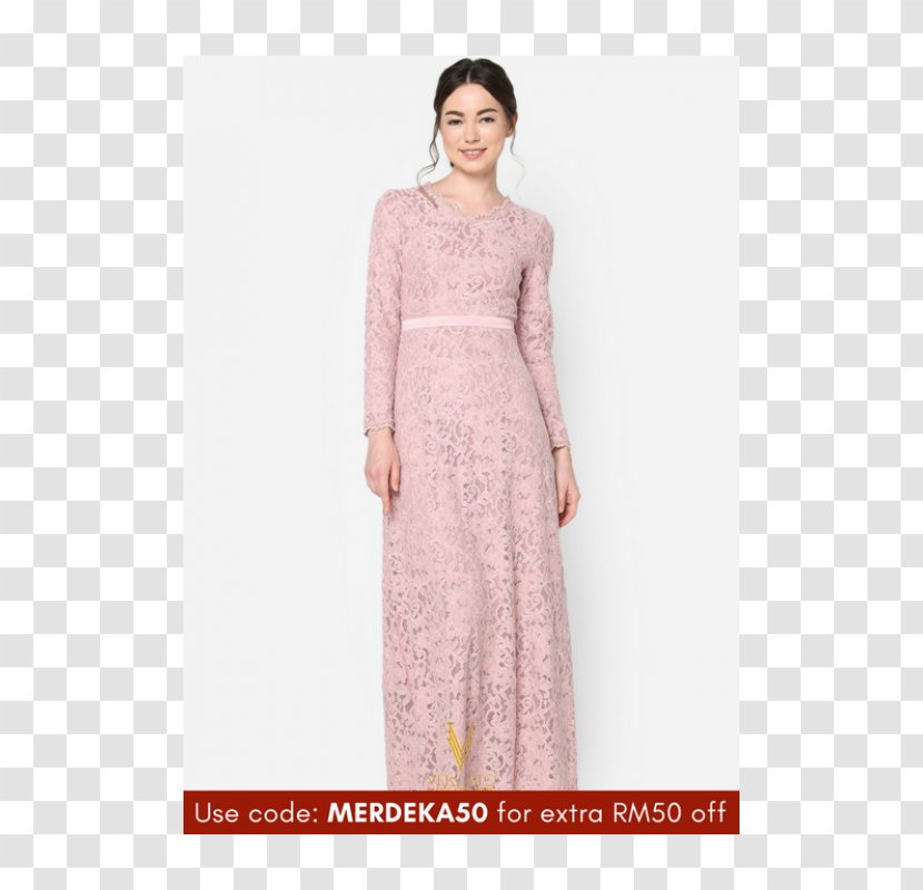 Gown Robe Lace Dress Baju Kurung Transparent PNG