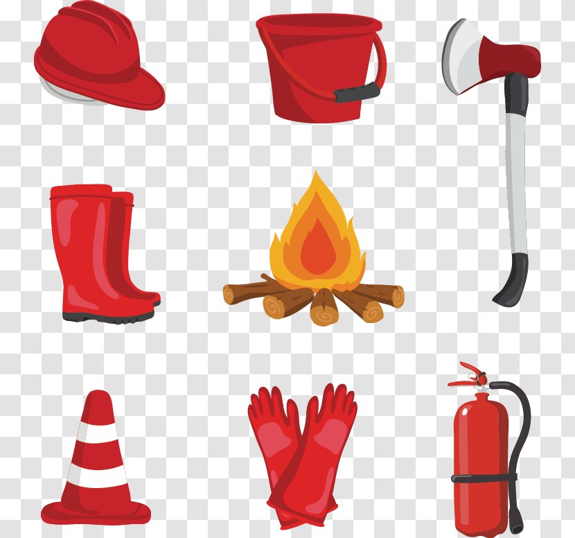 Vector Painted Fire - Product Design - Firefighter Transparent PNG