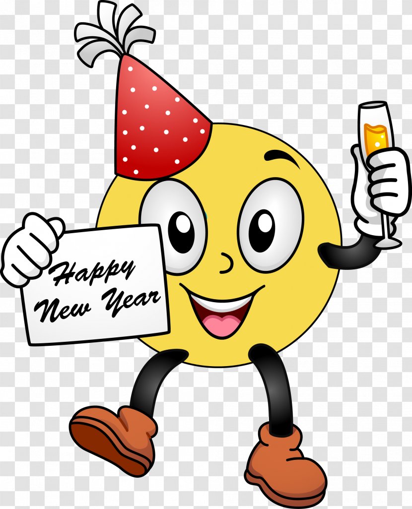 Smiley Emoticon New Years Day Clip Art - Emoji - Microsoft Cliparts Transparent PNG