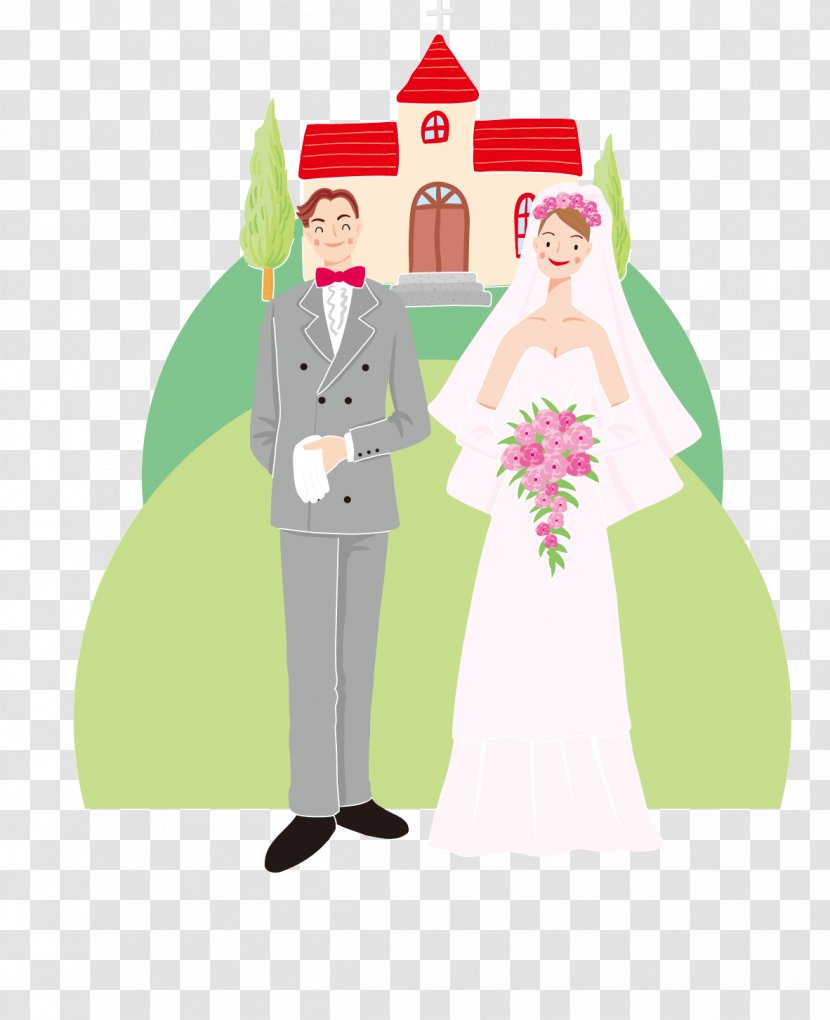 Marriage Wedding Image Drawing - Newlyweds Transparent PNG