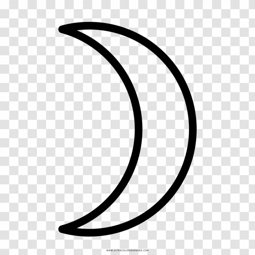 Lua Em Quarto Crescente Line Art Drawing Coloring Book - Area - Moon Transparent PNG