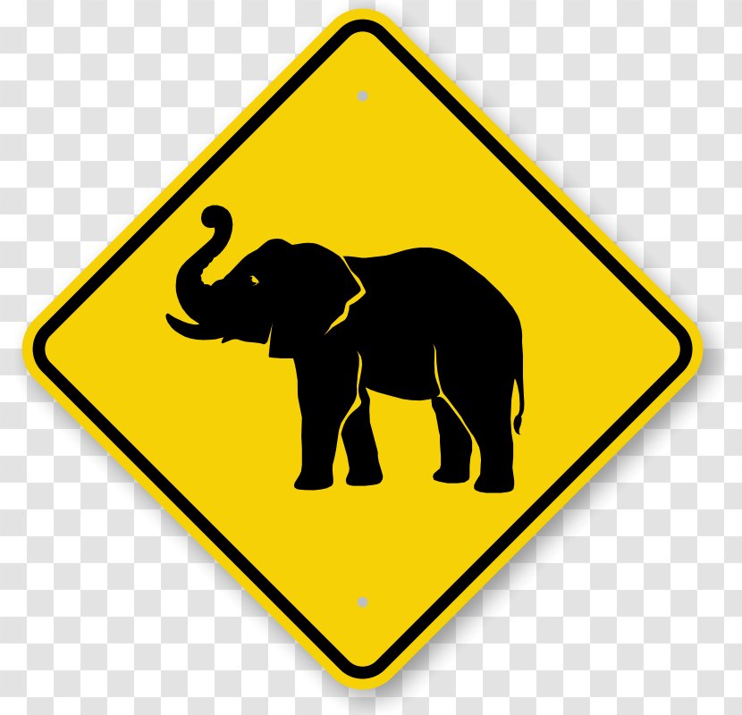 Traffic Sign Warning Manual On Uniform Control Devices Road - Elephants And Mammoths - Elephant Graphic Transparent PNG