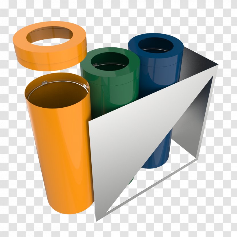 Recycling Bin Metal Bahan Plastic - Cylinder - Recycle Flyer Transparent PNG