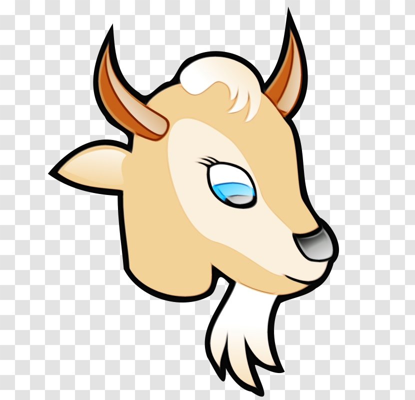 Head Clip Art Bovine Goats Horn - Cowgoat Family Snout Transparent PNG