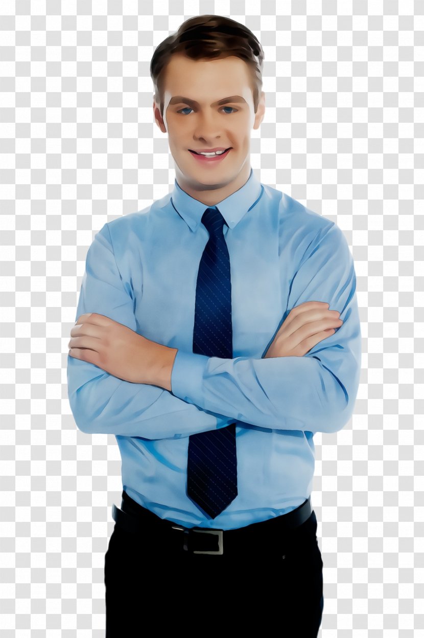 Blue Arm Standing Shoulder Male - Wet Ink - Sleeve Dress Shirt Transparent PNG