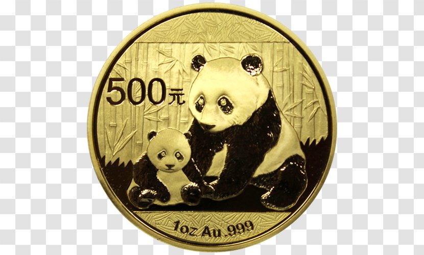 Giant Panda Chinese Gold Silver Bullion Coin Transparent PNG