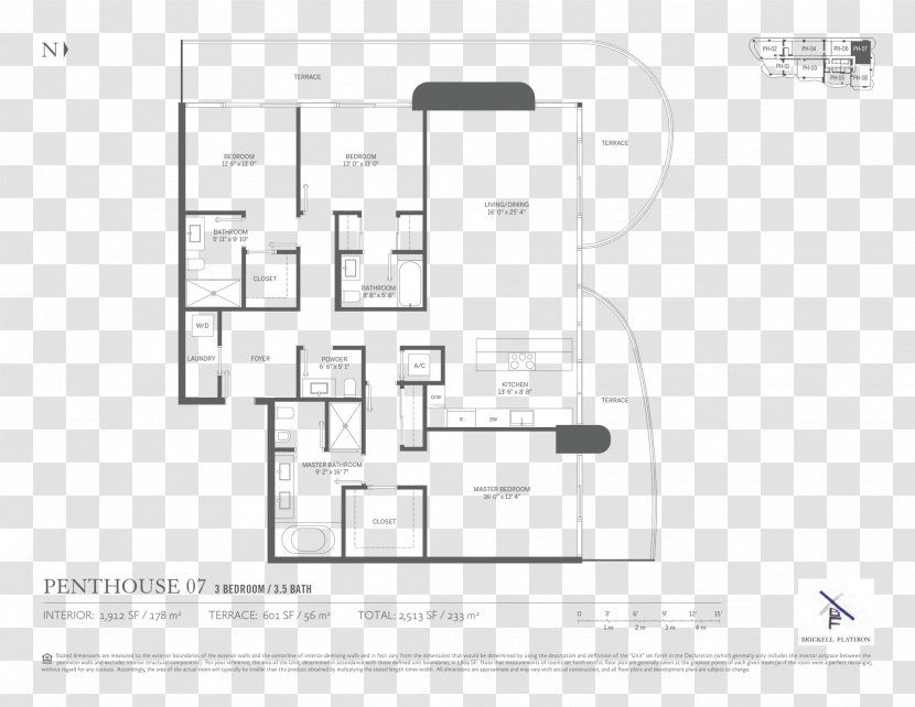 Floor Plan Flatiron Building Brickell - Area - Brick Transparent PNG