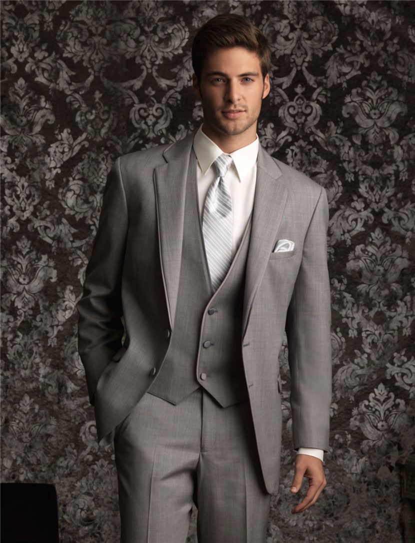 Tuxedo Lapel Formal Wear Suit Grey - Outerwear - Groom Transparent PNG