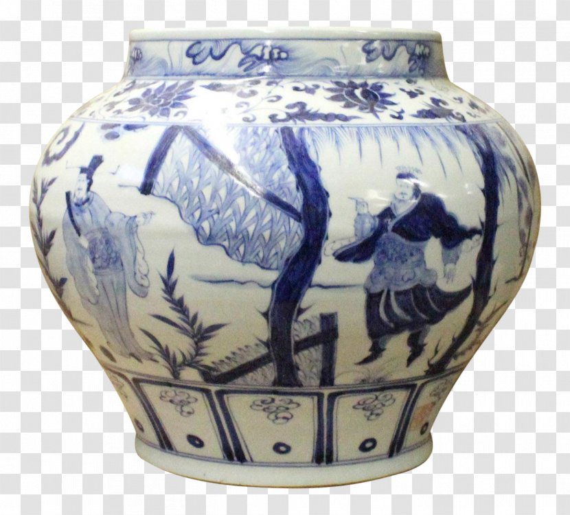 Blue And White Pottery Ceramic Vase Cobalt - The Porcelain Transparent PNG