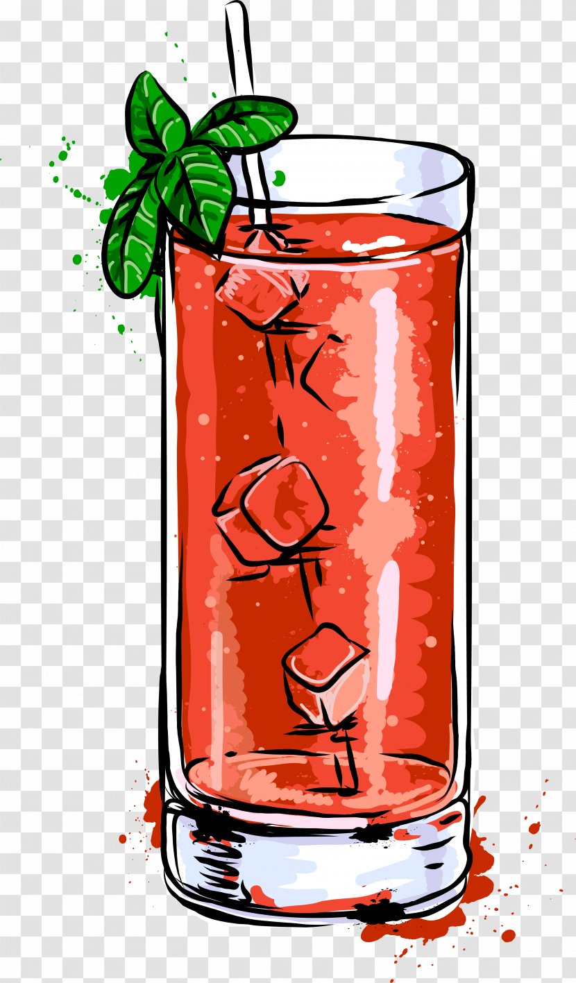 Cocktail Margarita Cosmopolitan Bloody Mary Drawing - Pint Glass - Red Delicious Juice Transparent PNG