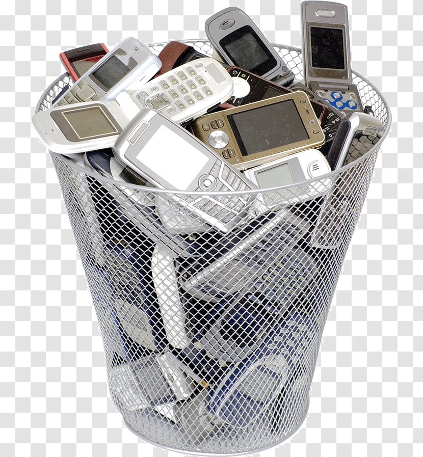 Mobile Phone Recycling Phones Smartphone Waste - Rubbish Bins Paper Baskets Transparent PNG