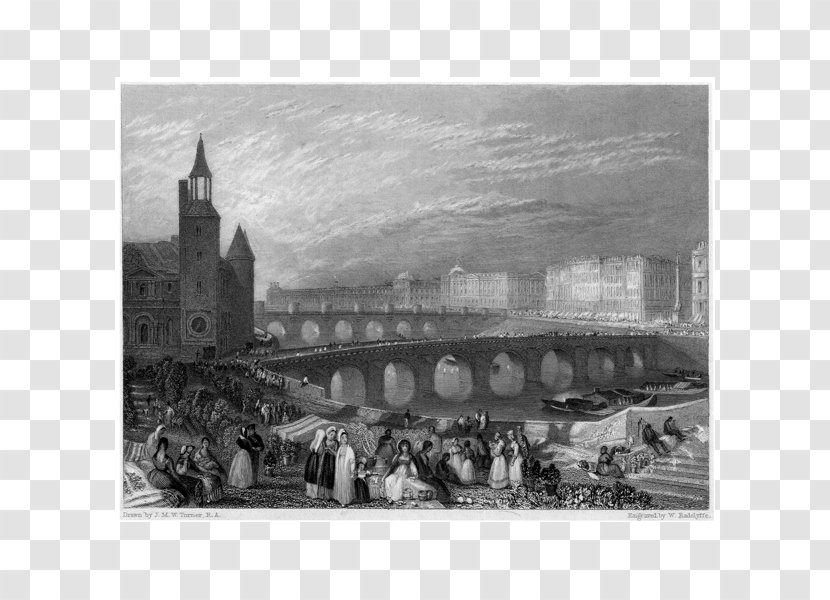 Pont Au Change Neuf Bridge Painting Seine - Museum - Watercolor Transparent PNG