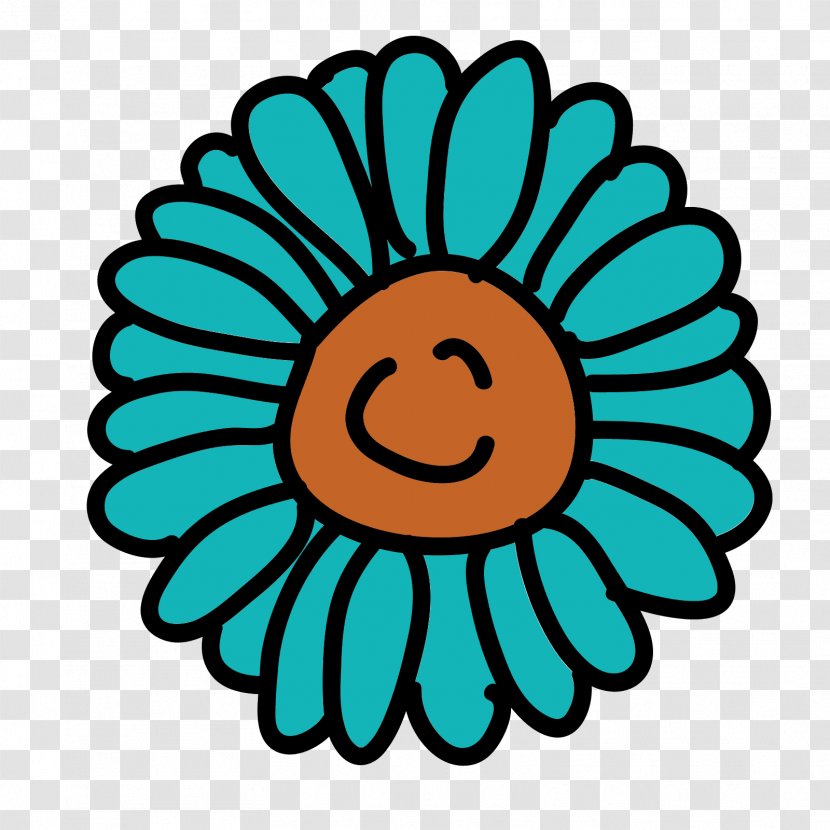 Clip Art Image Drawing Free Content - Turquoise - Gerbera Pattern Transparent PNG