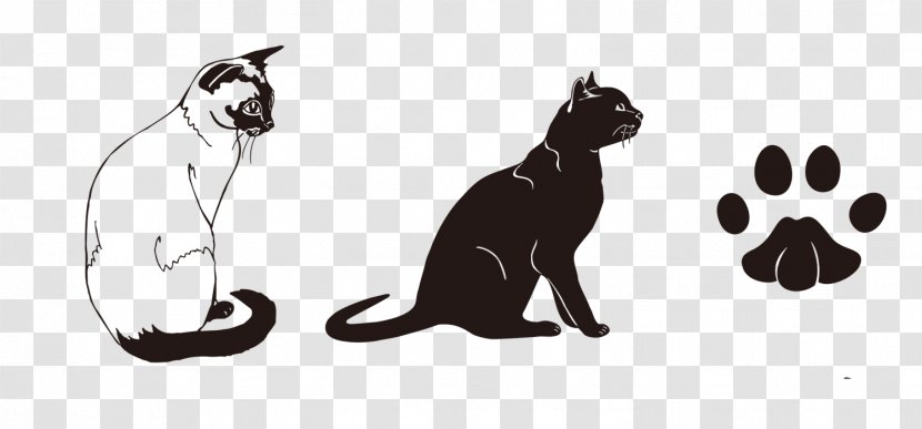 Black Cat Kitten Clip Art - Royaltyfree - Painted Transparent PNG