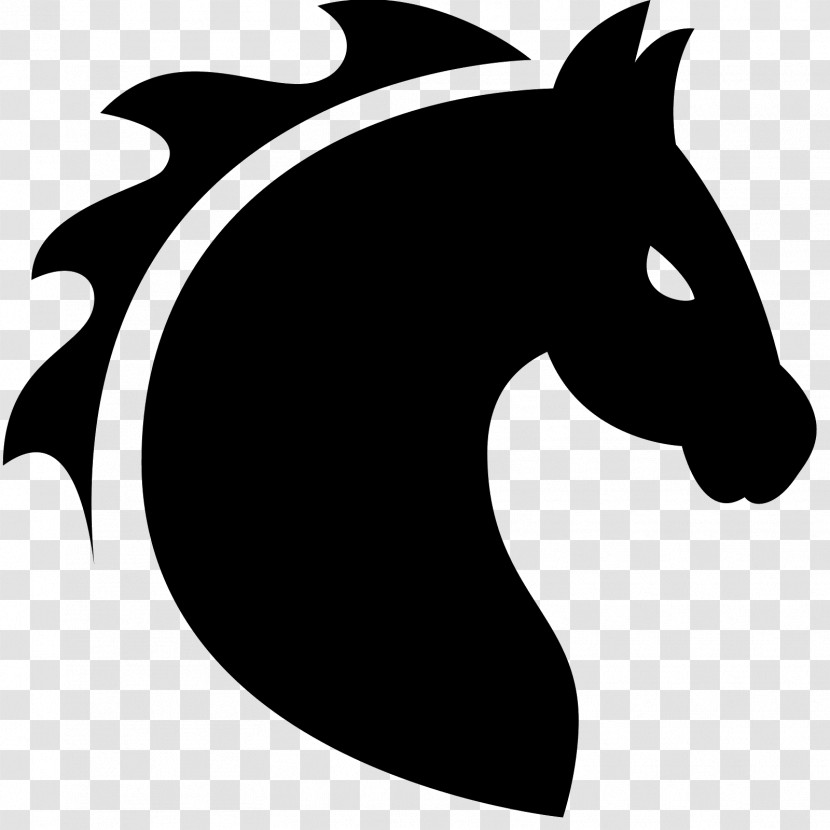 Black-and-white Snout Font Mane Horse Transparent PNG