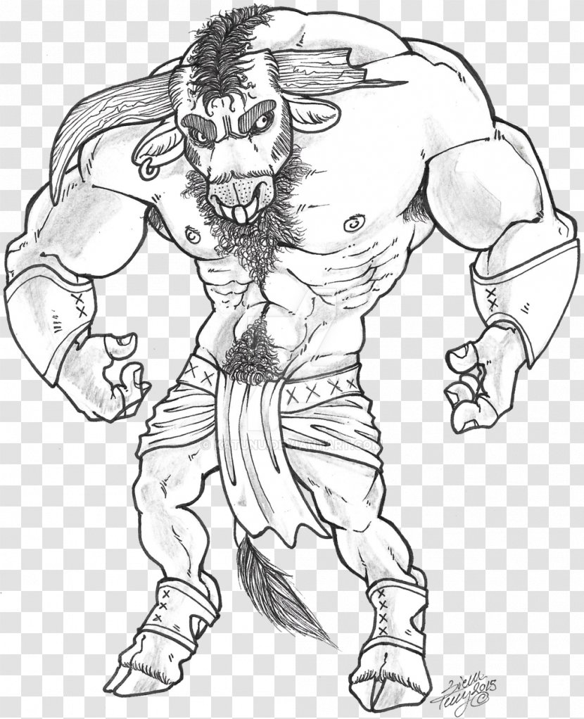 Homo Sapiens Line Art Inker Sketch - Watercolor - Minotaur Transparent PNG