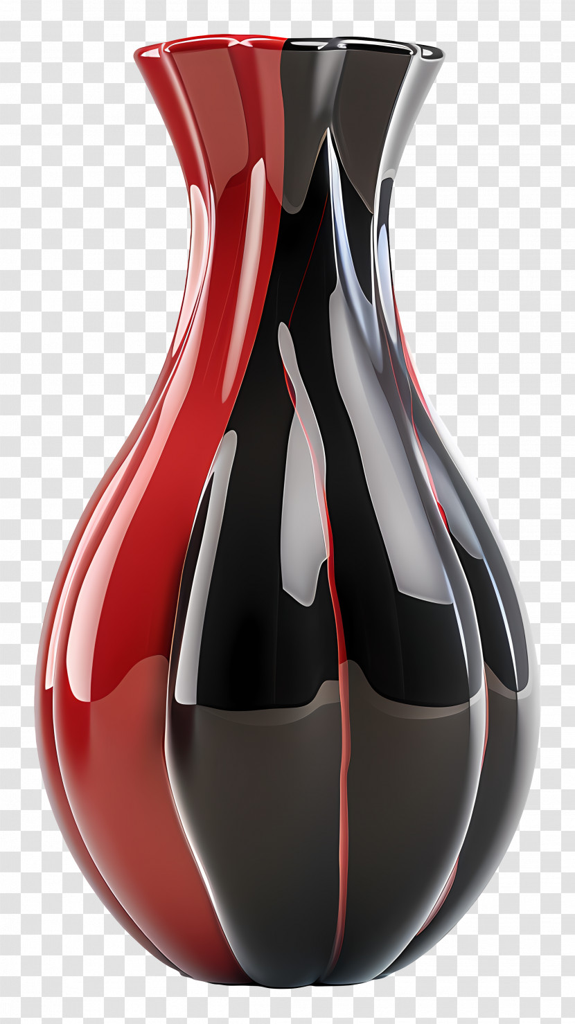 Ceramic Vase - Modern Red And Black Vase Transparent PNG