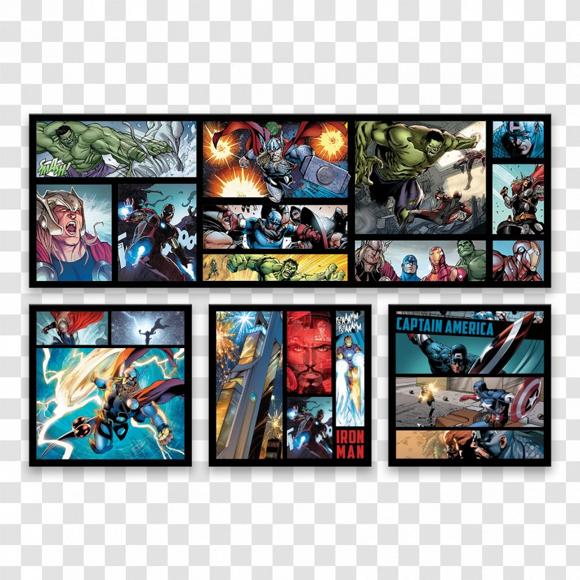 Thor Hulk Falcon Captain America Iron Man - Mural Transparent PNG