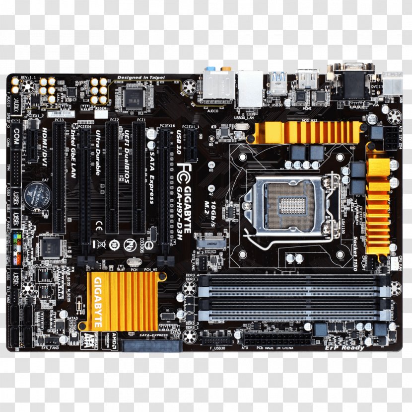 Intel Motherboard LGA 1150 GIGABYTE GA-H97-D3H ATX - Atx Transparent PNG