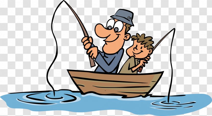 Father's Day Fishing Son Clip Art - Go Fish Cliparts Transparent PNG