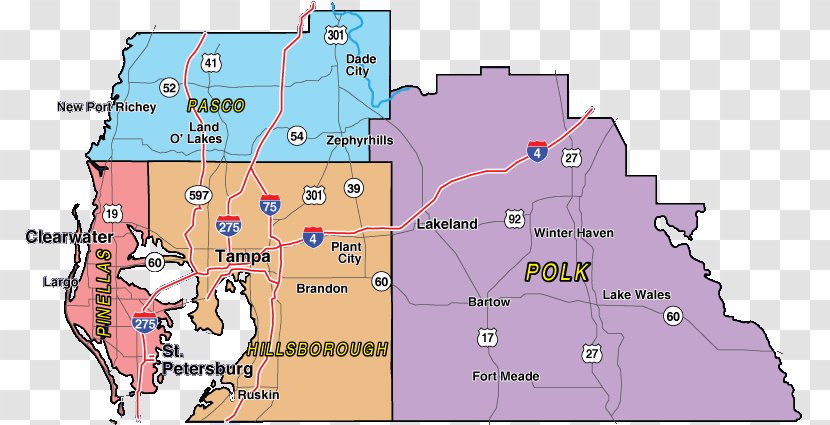 Pinellas County Tampa Bay Map San Francisco Area - Plan Transparent PNG