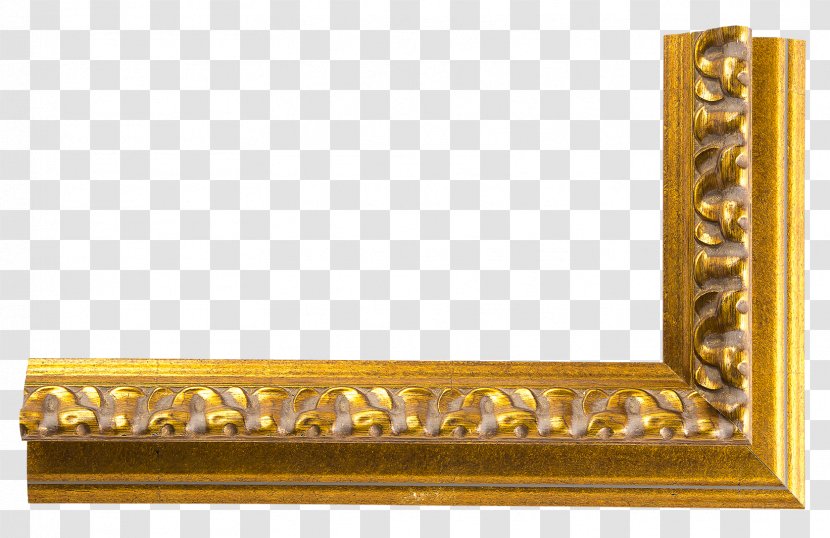 01504 Rectangle Brass Picture Frames - Gold - Angle Transparent PNG