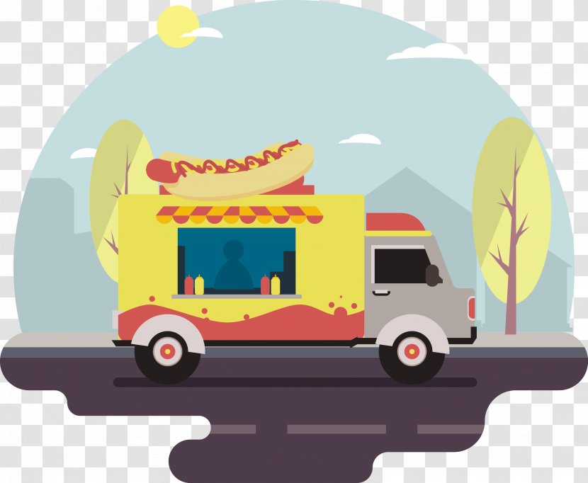 Hot Dog Cart Hamburger Illustration - Restaurant - Vector Bread Sellers Transparent PNG
