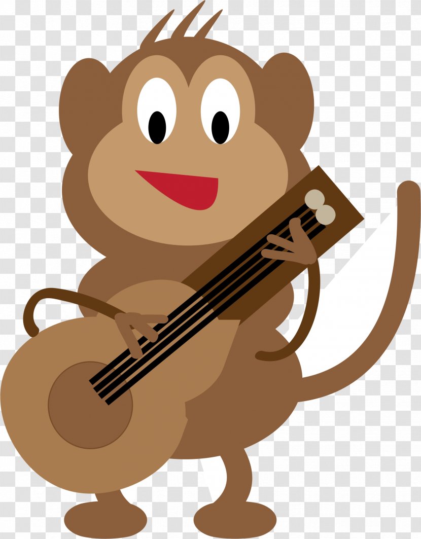 Guitarist Guitar Picks Monkey Cartoon - Heart Transparent PNG