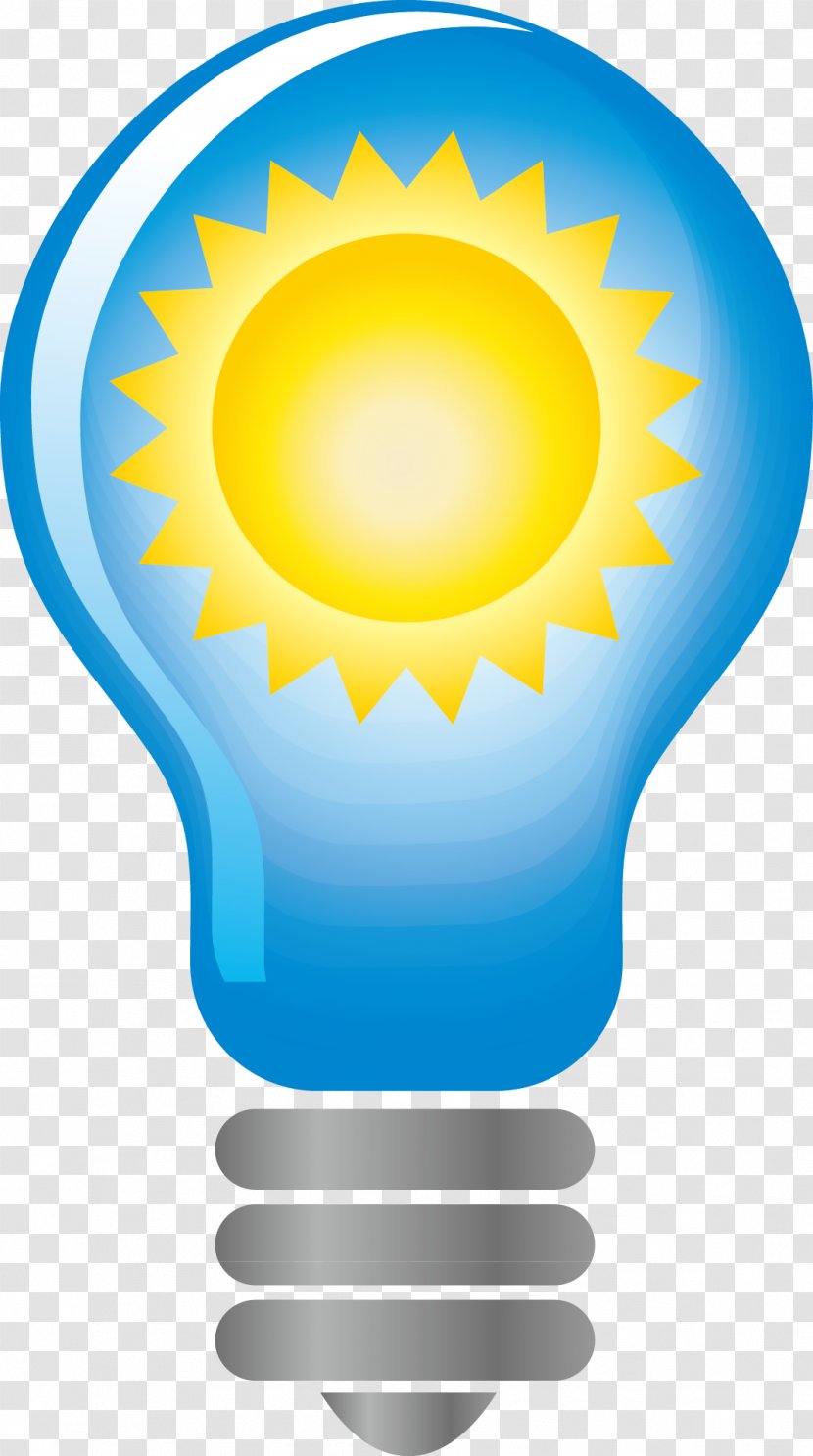 Cartoon Clip Art - Energy - Blue Bulb Sun Element Transparent PNG