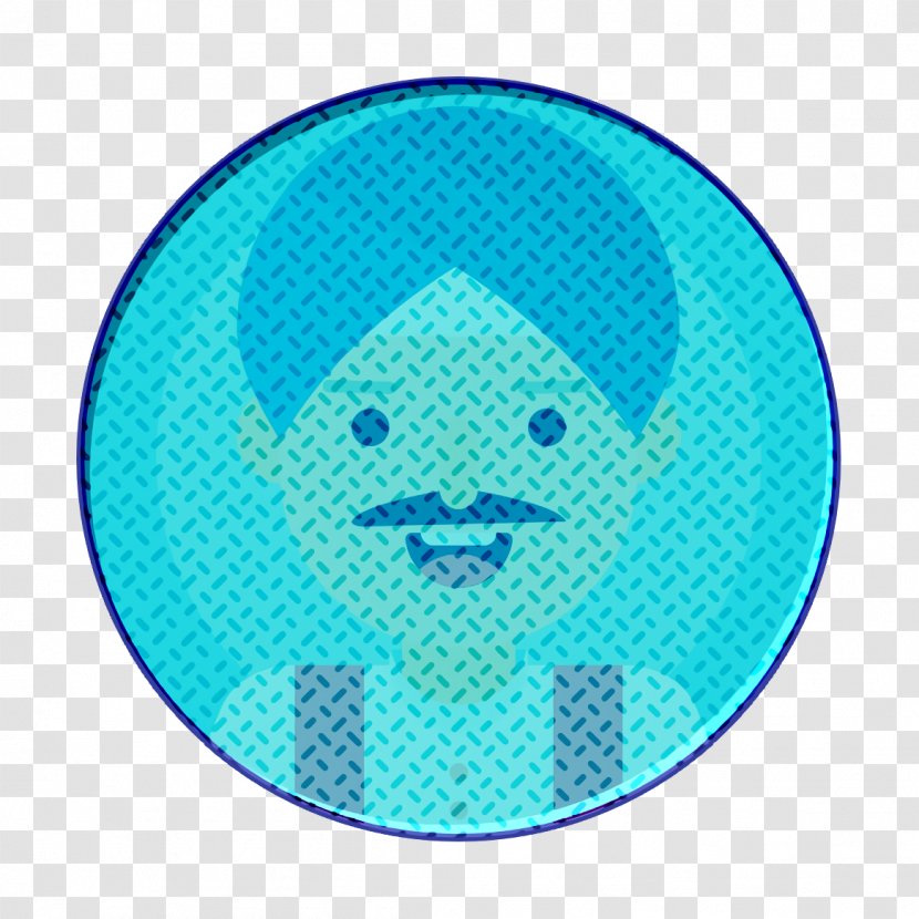 Indian Icon Man Sikh - Smile - Teal Transparent PNG