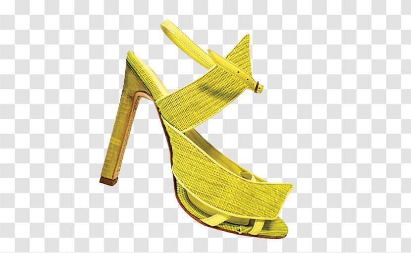 Sandal High-heeled Shoe - Yellow - Manolo Blahnik Transparent PNG