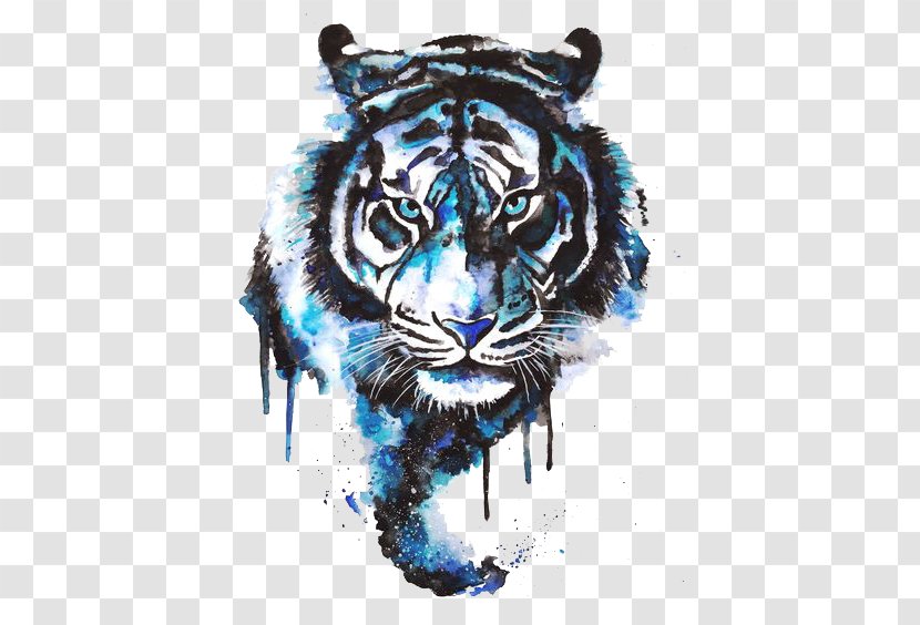 Tiger Drawing Tattoo Art Watercolor Painting Transparent PNG