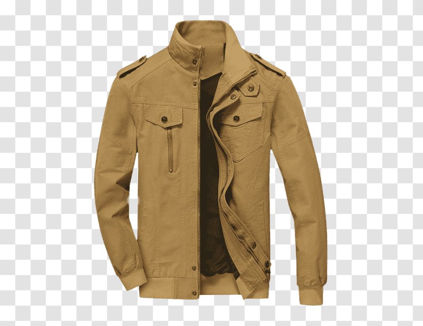 Flight Jacket Coat Mandarin Collar Clothing - Pocket - Clothes Zipper Transparent PNG