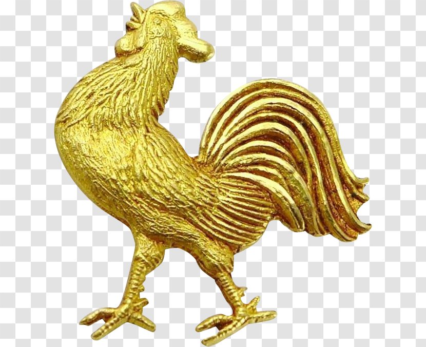 Rooster Tie Pin Lapel Gold - Hen Transparent PNG